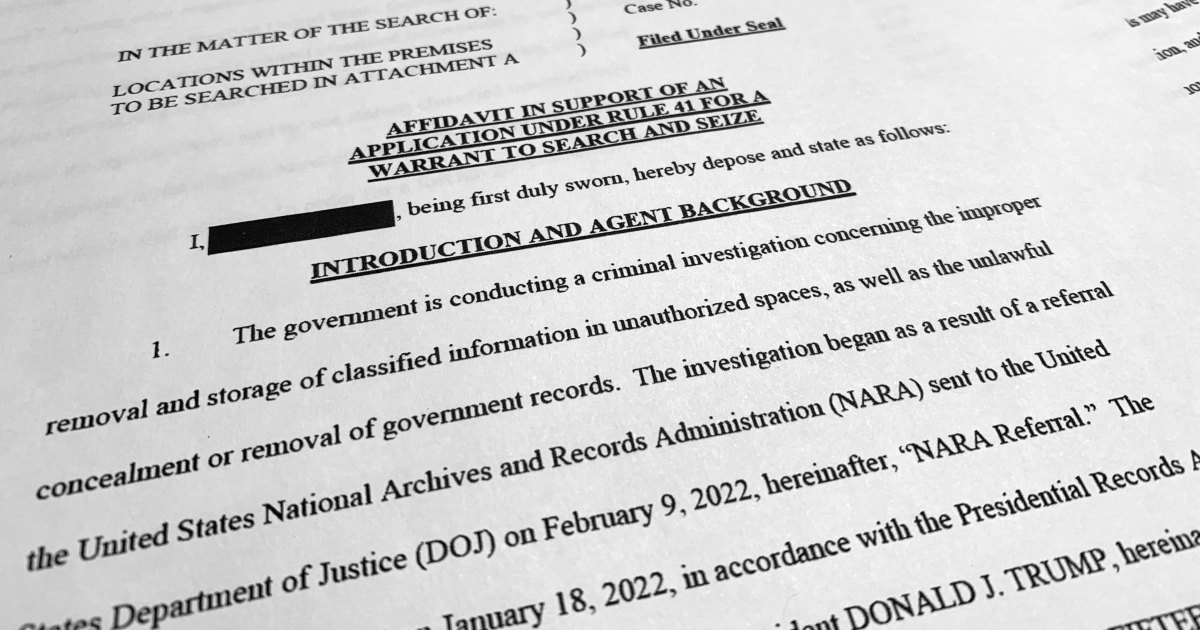 Just Released: Read the DOJ’s Redacted Affidavit for Searching Trump’s Estate