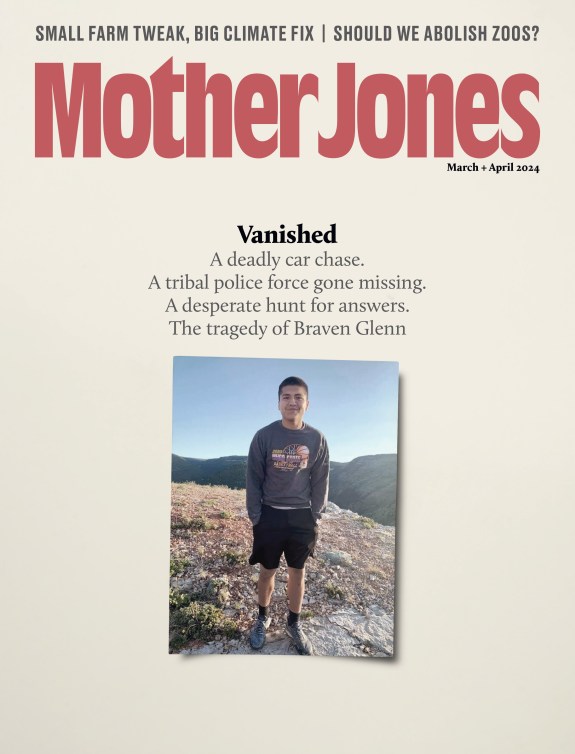 Mother Jones Magazine Cover : March + April 2024
