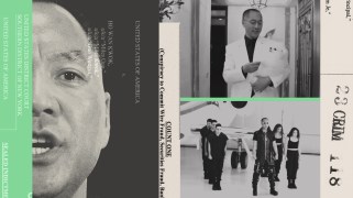 A collage with documents submitted by the prosecution paired with images of Guo Wengui. There screenshots of his music videos from YouTube, which show him pampering his dog and posing, with an ensemble of dancers, in front of a private plane.