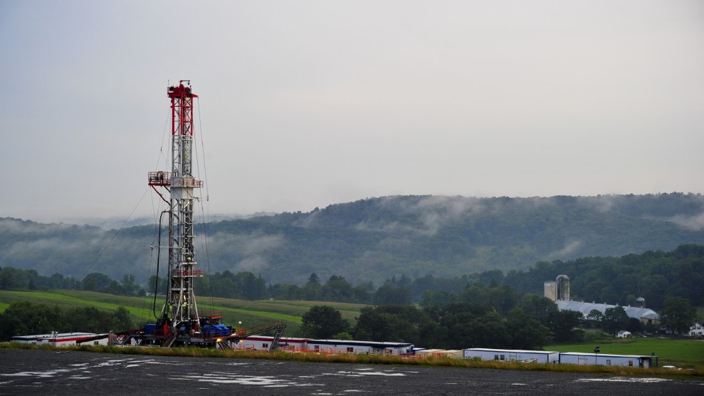 Natural Gas Fracking site resides in the hills of Pennsylvania