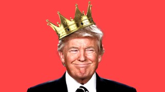 Donald J. Trump wearing a crown.