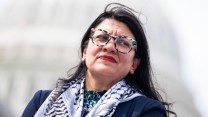 Rep. Rashida Tlaib, D-Mich., attends a news conference outside the U.S. Capitol.