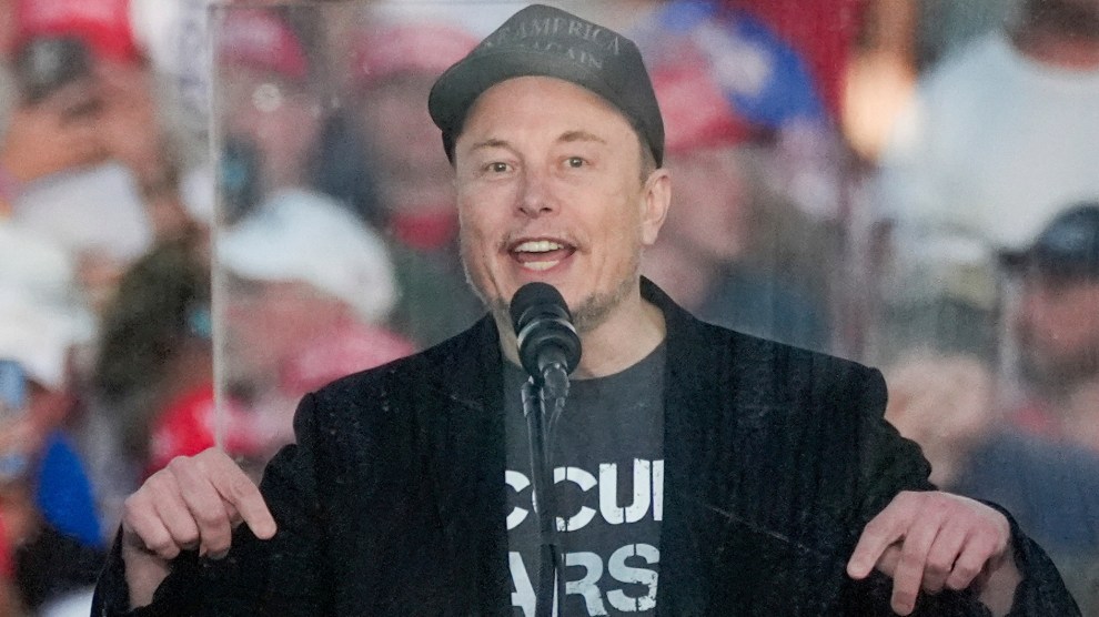 Elon Musk repeated falsehoods at a Trump rally in Butler, PA.