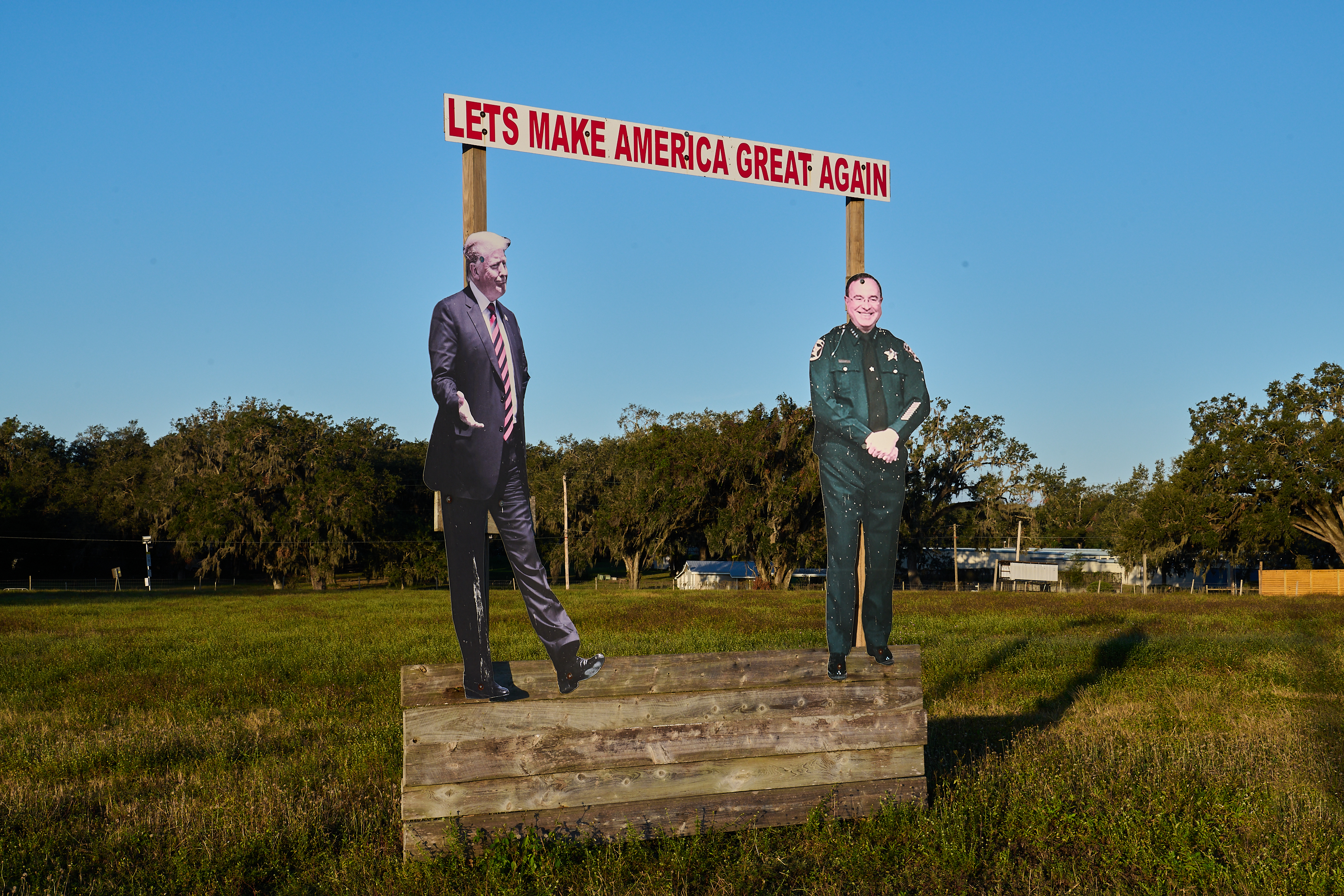 Sign of Donald Trump and Grady Judd in Polk County.