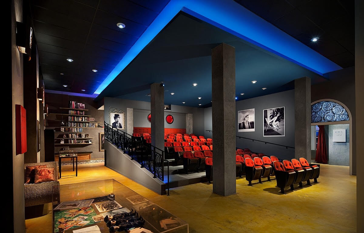 Interior of an empty cinema.