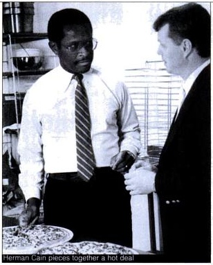 Herman Cain pizza: Black Enterprise, August 1988