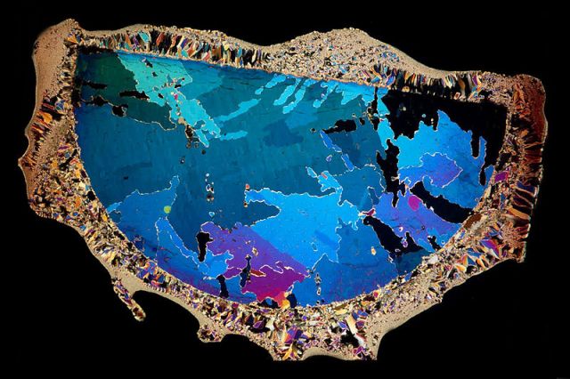 Thin section of an ice core. Credit: Sepp Kipfstuhl/Alfred Wegener Institute, via Wikimedia Commons.