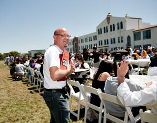 Principal Eric Guthertz at a recent lunch celebration at Mission High. Photo: Winni Wintermeyer