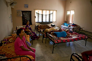 Akanksha surrogates spend their entire pregnancies within guarded residential facilities.  The clinic claims they live better here than at home.