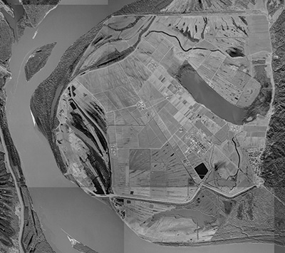 Aerial view of Angola prison, January 10, 1998.: USGS