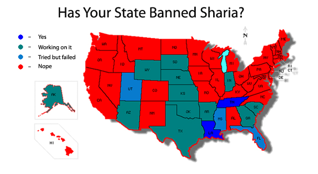 what states have banned islamic sharia law