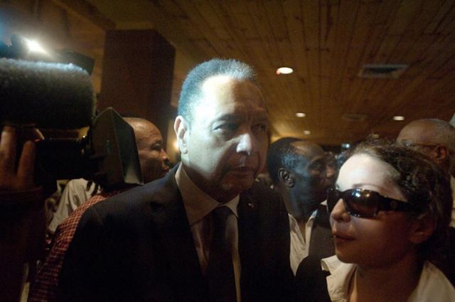Duvalier and his companion, Veronique Roy, at the Karibe Hotel.