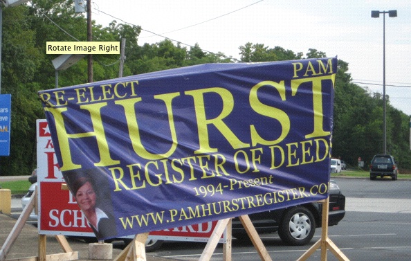 Primary Season: Congressional races get all the ink, but thousands of people will vote for people like Pam Hurst in the Tennessee primary. Will they find out who she is first? (Photo: Tim Murphy)