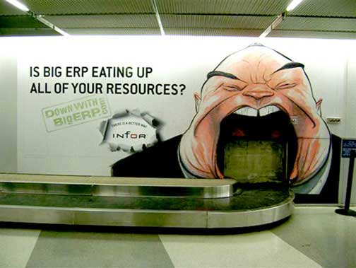 There's this one: actually pasted on the luggage carousel at O'Hare.  You can watch him eat your bags!