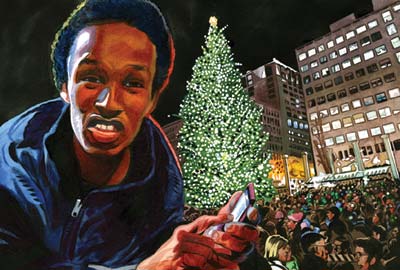 Mohamed Osman Mohamud was an 18-yeaer old wannabe rapper when an FBI agent asked if he'd like to "help the brothers." Eventually the FBI gave him a fake car bomb and a phone to blow it up during a Christmas tree lighting.: Illustration: Jeffrey Smith