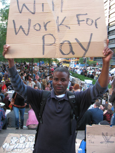 Michael Smith, a machine operator, sees Occupy Wall Street as a way to take control of his future. Josh Harkinson