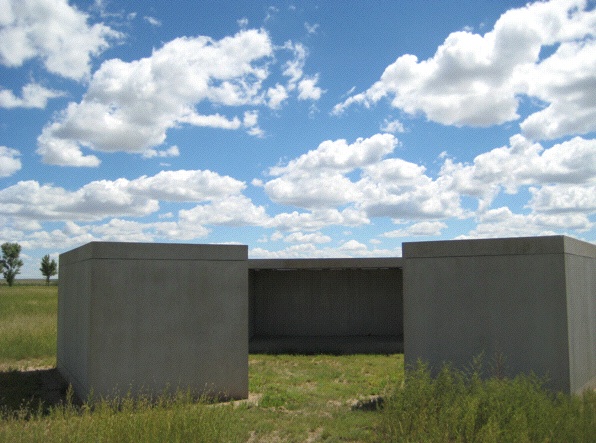 Donald Judd's minimalist pillboxes in Marfa (Photo: Tim Murphy).