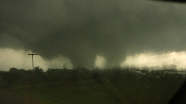 April 14, 2011 tornado over Tushka, Oklahoma.: Credit: Gabe Garfield and Marc Austin, NOAA, via Wikimedia Commons.
