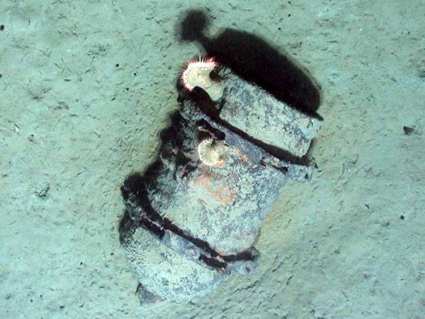 Unexploded ordinance on the seafloor in the Gulf of Mexico. Credit: Expedition to the Deep Slope 2007, NOAA-OE.