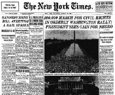 The New York Times reports on "orderly" civil-rights march on Washington: The New York Times