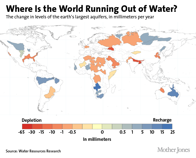 This Map Shows Where The World s Water Is Drying Up Mother Jones